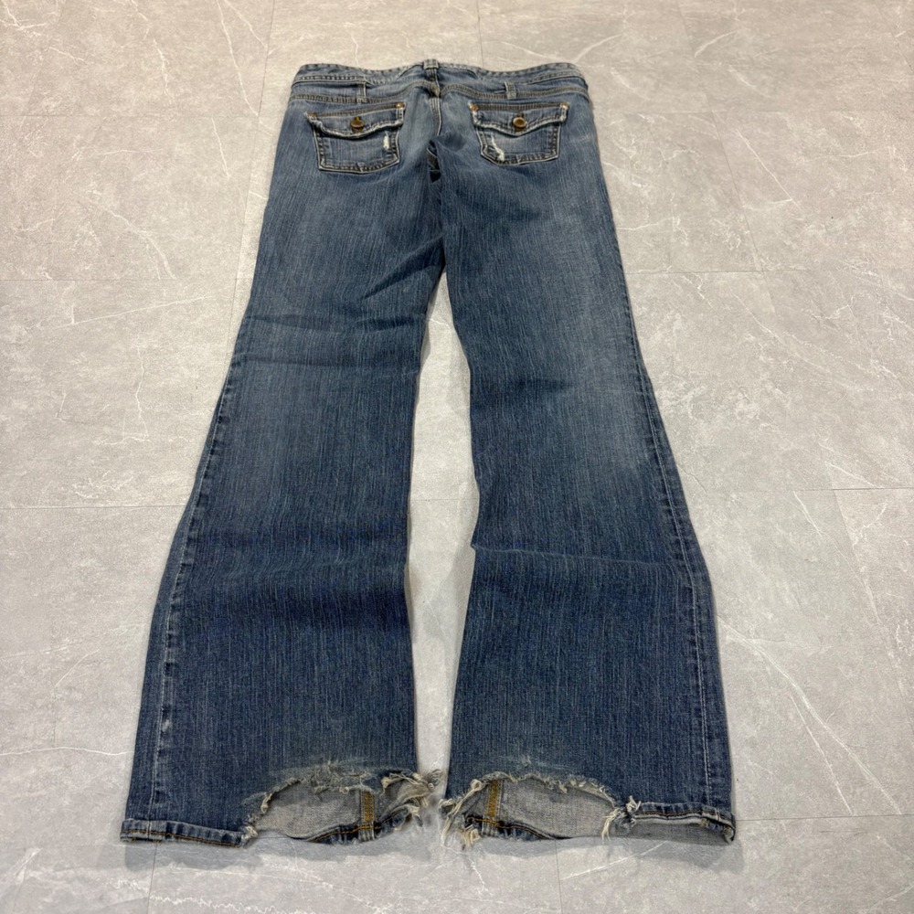 Rock Republic Boot Cut Jeans Womens 4 Blue Medium Wash Distressed Stretch USA